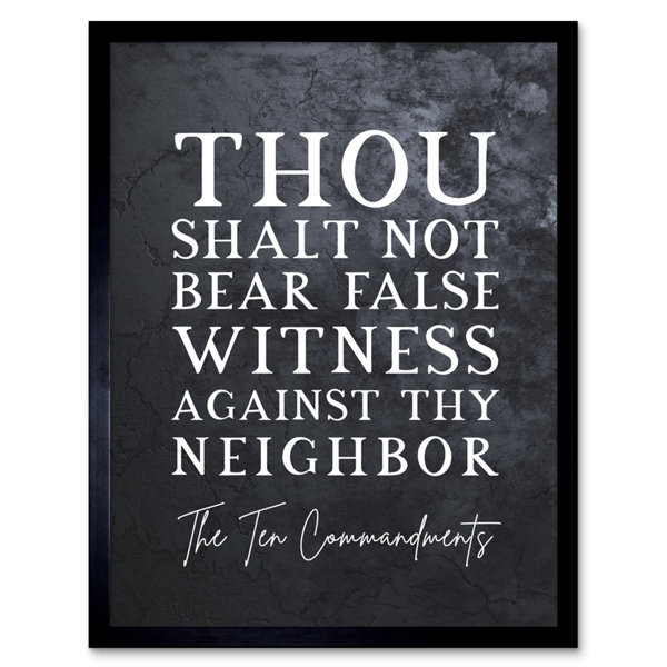 Maturi Ten Commandments Thou Shalt Not Bear False Witness Christian